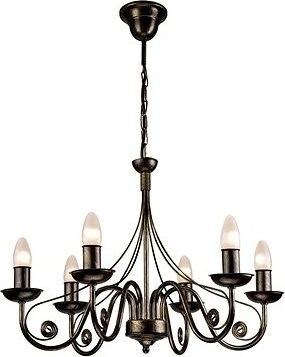 Brilagi LED Luster na reťazi STEFANO 6× E14 40 W čierna patina