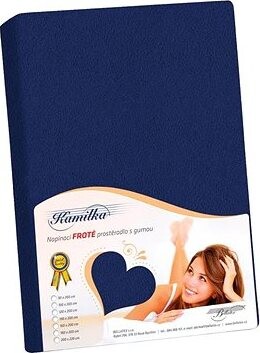 BELLATEX Froté plachta na posteľ 180 × 200, námornícky modrá