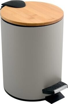 Spirella pedálový odpadkový kôš Adonis, sivohnedý, oceľ, bambusové veko, 3 l