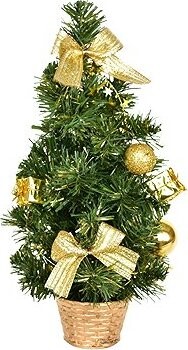 DOMMIO Stromček ozdobený zlatými dekoráciami 30 cm