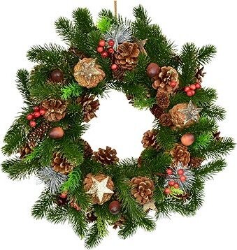 DOMMIO Veniec smrekový zdobený, 40 cm