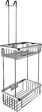 Nimco Polica do kúpeľne a sprchy dvojposchodová drôtená – kov Kibo Ki-14017D-H-26