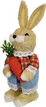 DOMMIO Veľkonočná dekorácia – Zajačica s mrkvičkou, 29 × 11 cm
