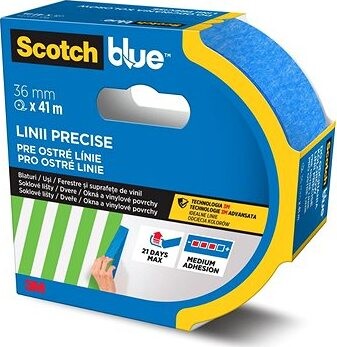 3M™ Scotch™ univerzálna maskovacia páska 36 mm × 41 m, vyhotovenie 2093 – na ostré línie