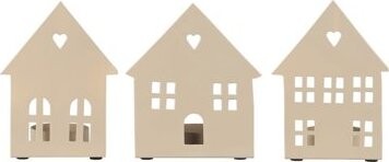 TEXTILOMANIE Svietnik na čajové sviečky Tealight House Facade, krémový