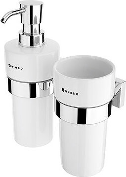 Nimco Dávkovač mydla a držiak na kefky Keira chróm keramika – pumpička plast KE-2205831KN-26