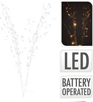 LAALU Vianočná dekorácia – kvetina LED, biela 76 cm