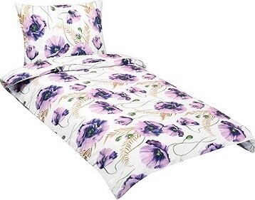 BELLATEX Obliečky bavlna 90/735 fialový kvet 140 × 200 cm, 70 × 90 cm