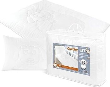 Bellatex SET – Ovečka – detská 90 × 135 cm + 40 × 60 cm – biela