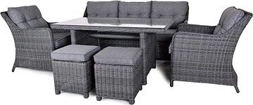 ROJAPLAST Set záhradného nábytku SAN DIEGO vrátane podušiek, antracit