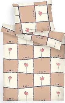 Dadka Obliečky bavlna Tulipán, svetlohnedá 140 × 200, 70 × 90 cm