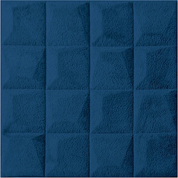 HCS deco 3D samolepicí stěnové čtverce, kostky samet 2 ks, námořnická modrá