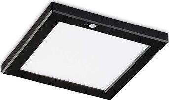 Ideal Lux AURA PL prisadené LED svietidlo s PIR senzorom 3000 K 22 cm hranaté, čierne