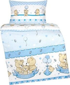 BELLATEX Obliečky detské AGÁTA 90/076 medvedia rodinka modré 90 × 135,45 × 60