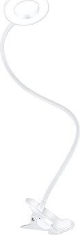 Solight LED stmievateľná stolná lampička s klipsom, USB, biela