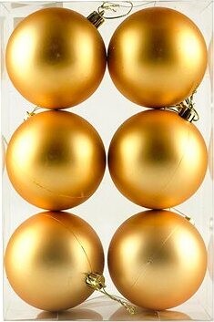 DECOLED Plastové gule, priem. 8 cm, šampaň, 6× matná