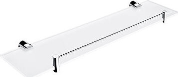 Nimco Polica do kúpeľne a sprchy 50 cm s ohrádkou – sklo kov Bormo BR-11091BX-50-26