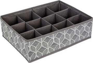 HomeLife Organizér do zásuvky 12 priehradiek, sivo-biely