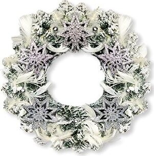 LAALU Vianočný veniec – strieborná hviezda, 30 cm