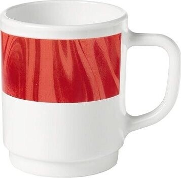 Bormioli Rocco Hrnček s uchom Careware 250 ml, červený, 12 ks