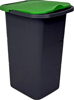 Belli E Forti Kôš na triedený odpad PREMI, sivý, plast, zelené veko, 24 l