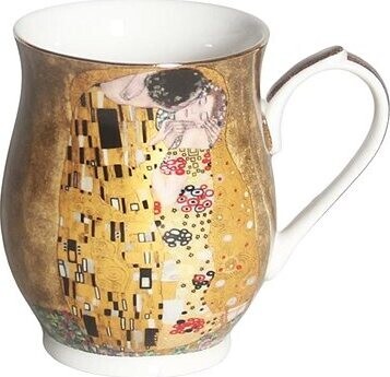 Home Elements Porcelánový hrnček 350 ml, Klimt, Bozk zlatý