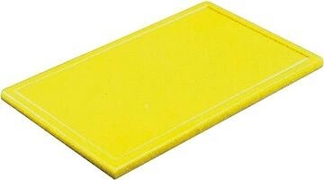 Gastro Lopárik na krájanie plastový 53 × 32,5 × 2 cm GN 1/1, s drážkou, žltý