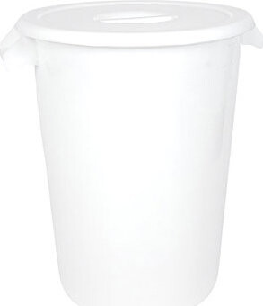 Denox Nádoba na odpad s vekom INDUSTRIAL, 100 l, gastro, biely, pevný plast