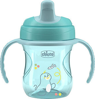 CHICCO Hrnček Training s držadlami 200 ml, teal