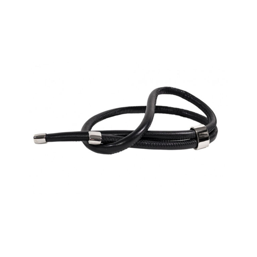 Kožený náhrdelník dámsky s lesklou kovovou sponou 18368