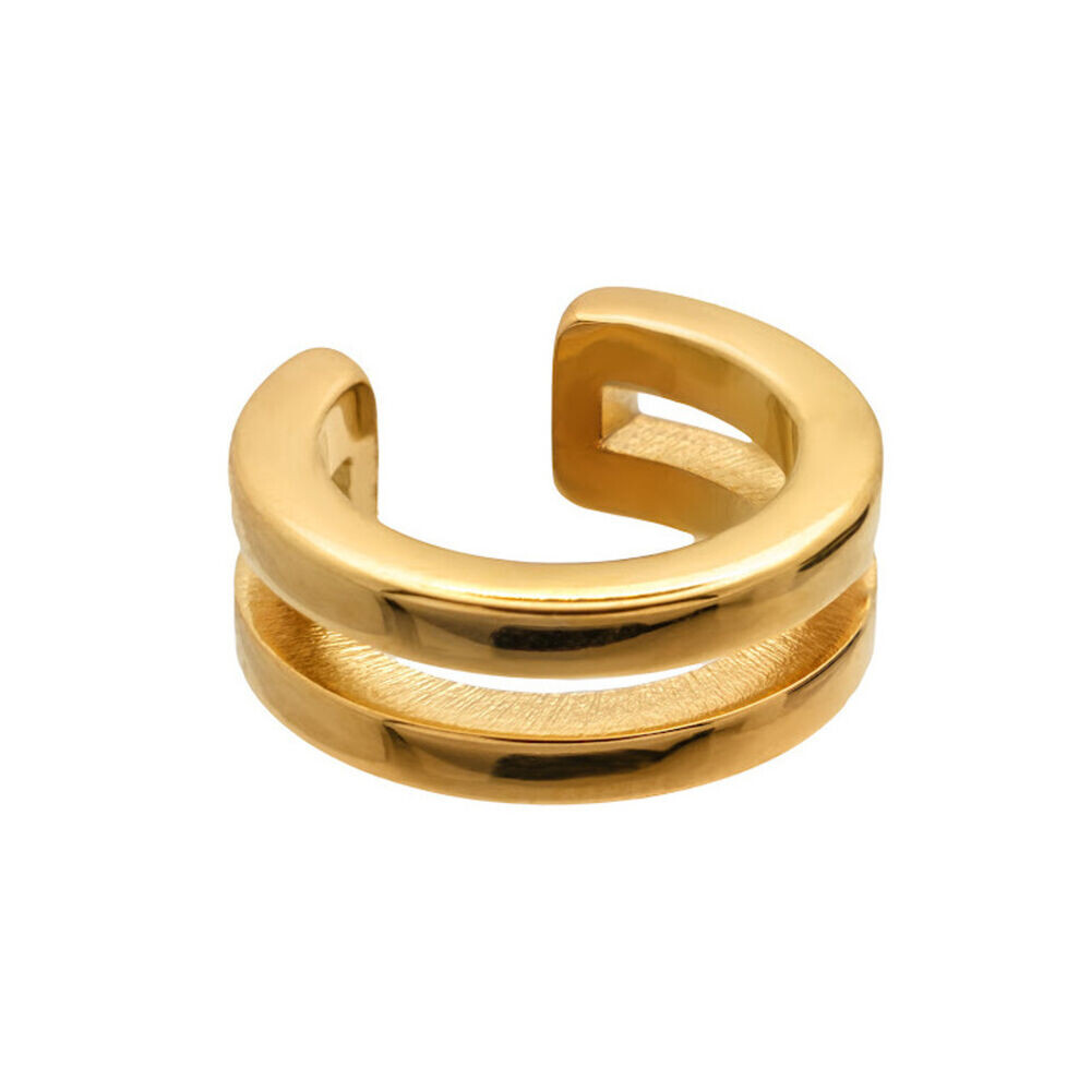 Minimalistická dvojitá záušnica z pozlátenej chirurgickej ocele - 5 mm 18936