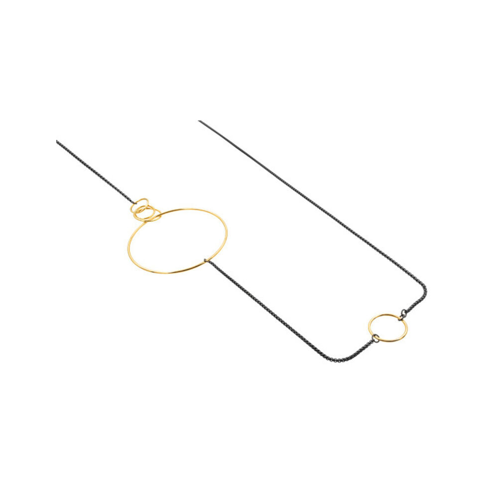 Retiazka na krk čierno-zlatá z chirurgickej ocele 19001