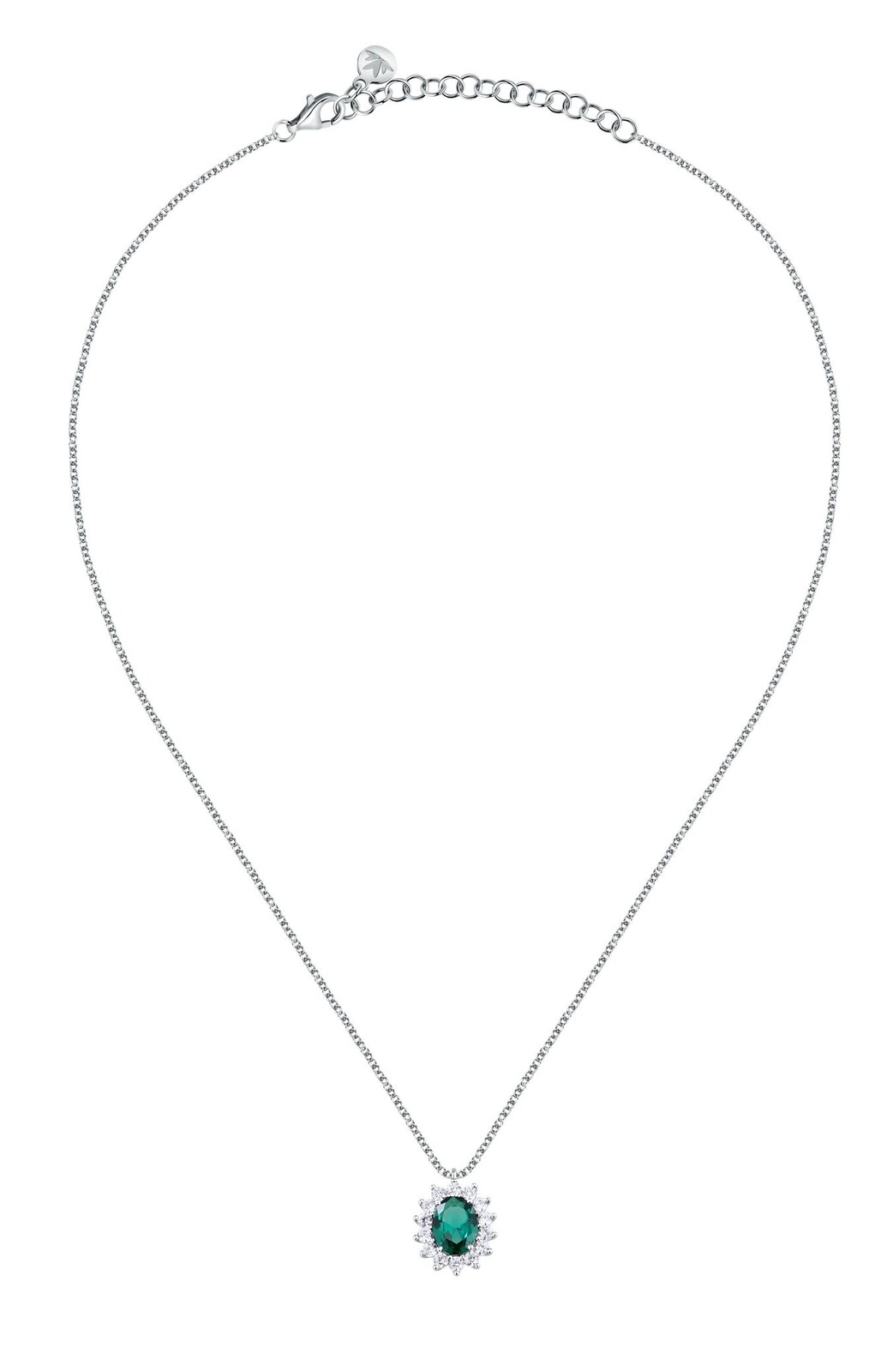 Morellato Elegantný strieborný náhrdelník so zeleným zirkónom Tesori SAIW280