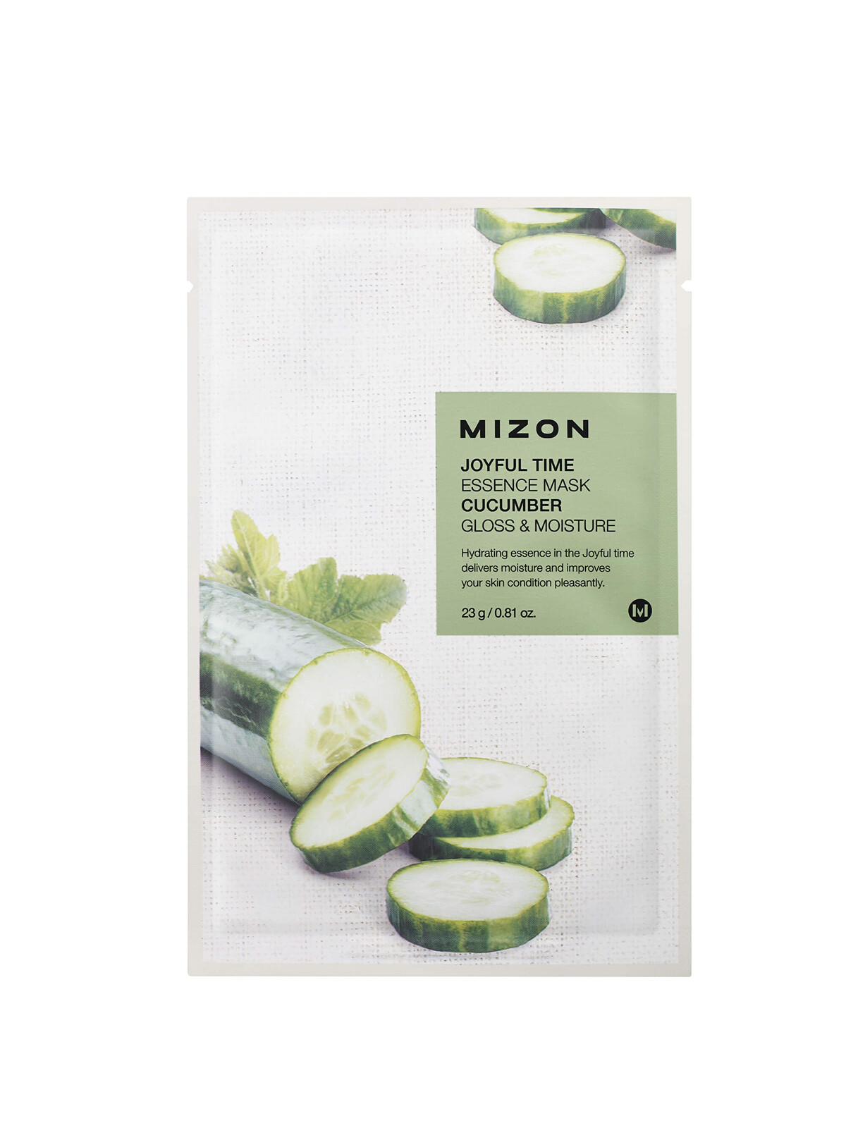 Mizon Plátýnková 3D maska s uhorkou pre žiarivú a hydratovanú pleť Joyful Time (Essence Mask Cucumber) 23 g
