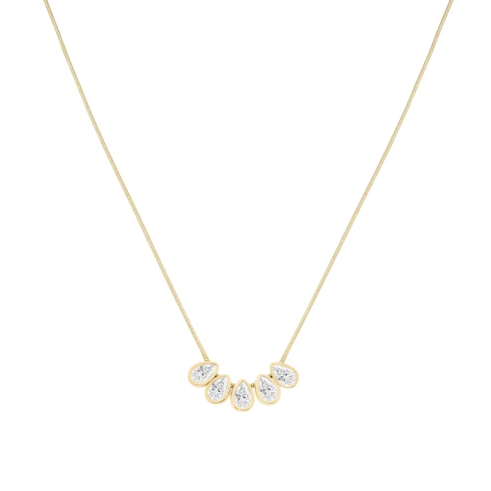 Rosefield Pozlátený dámsky náhrdelník s kryštálmi Kvapka JNCDG-J1177