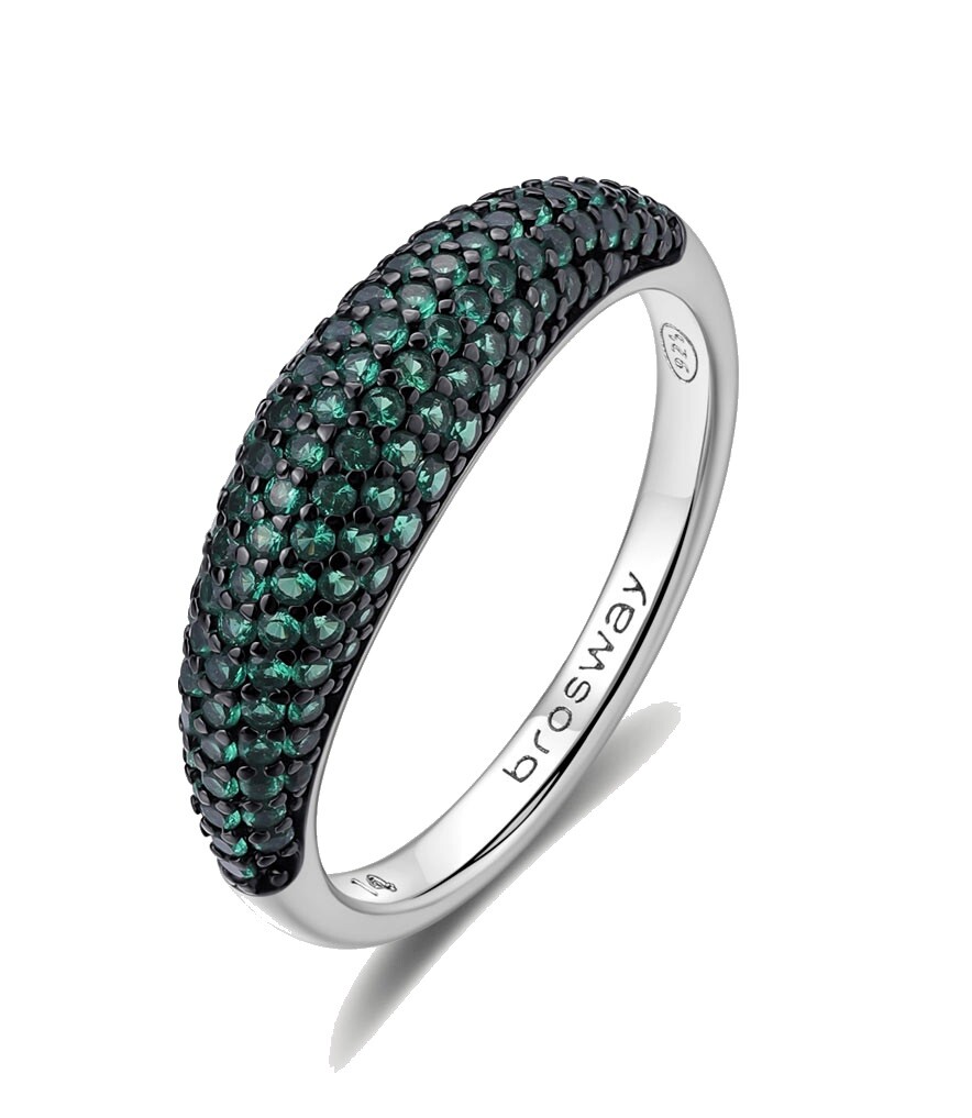 Brosway Originálny strieborný prsteň Life Green Fancy FLG125 54 mm