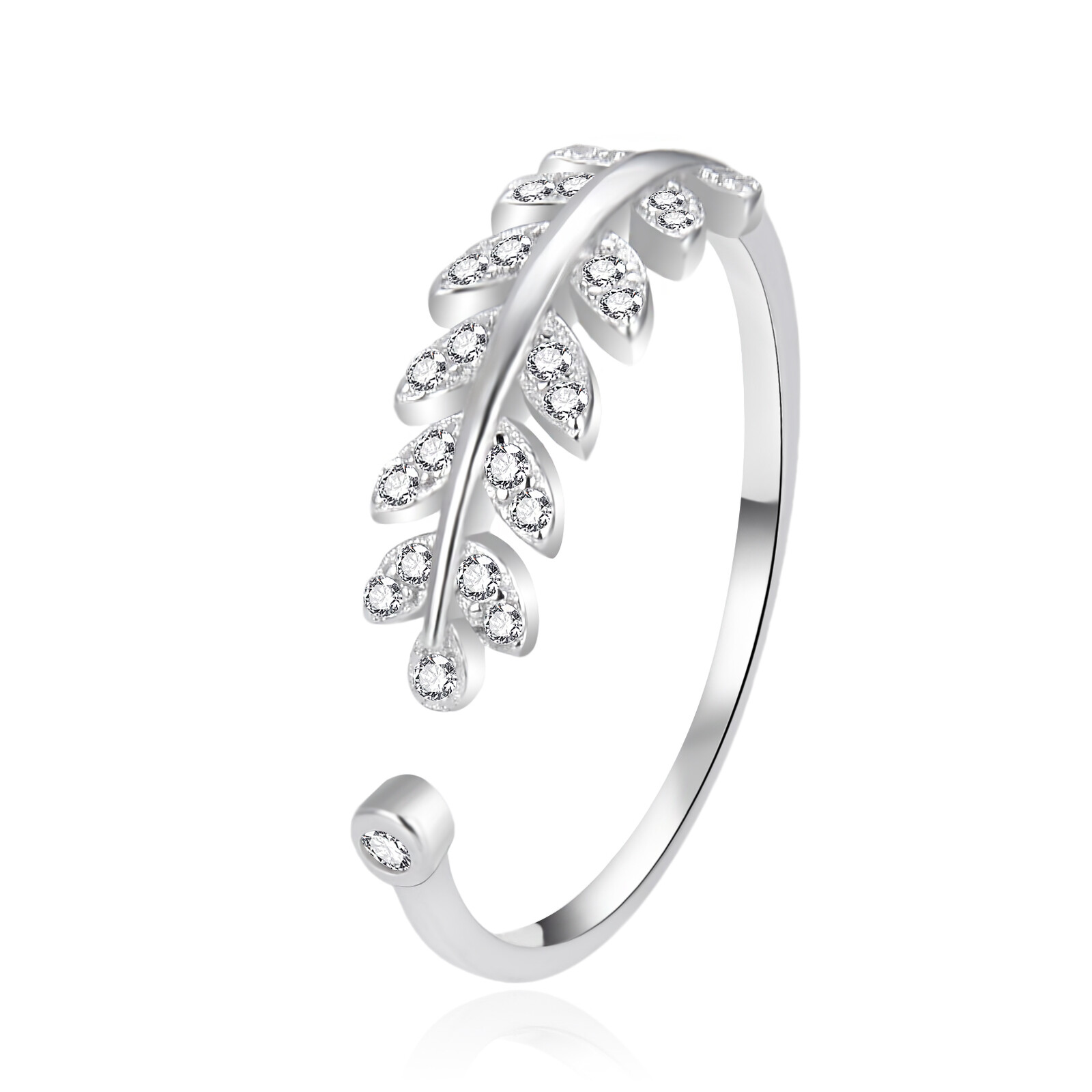 Agato Strieborný otvorený prsteň so zirkónmi AGT-R60W 62 mm