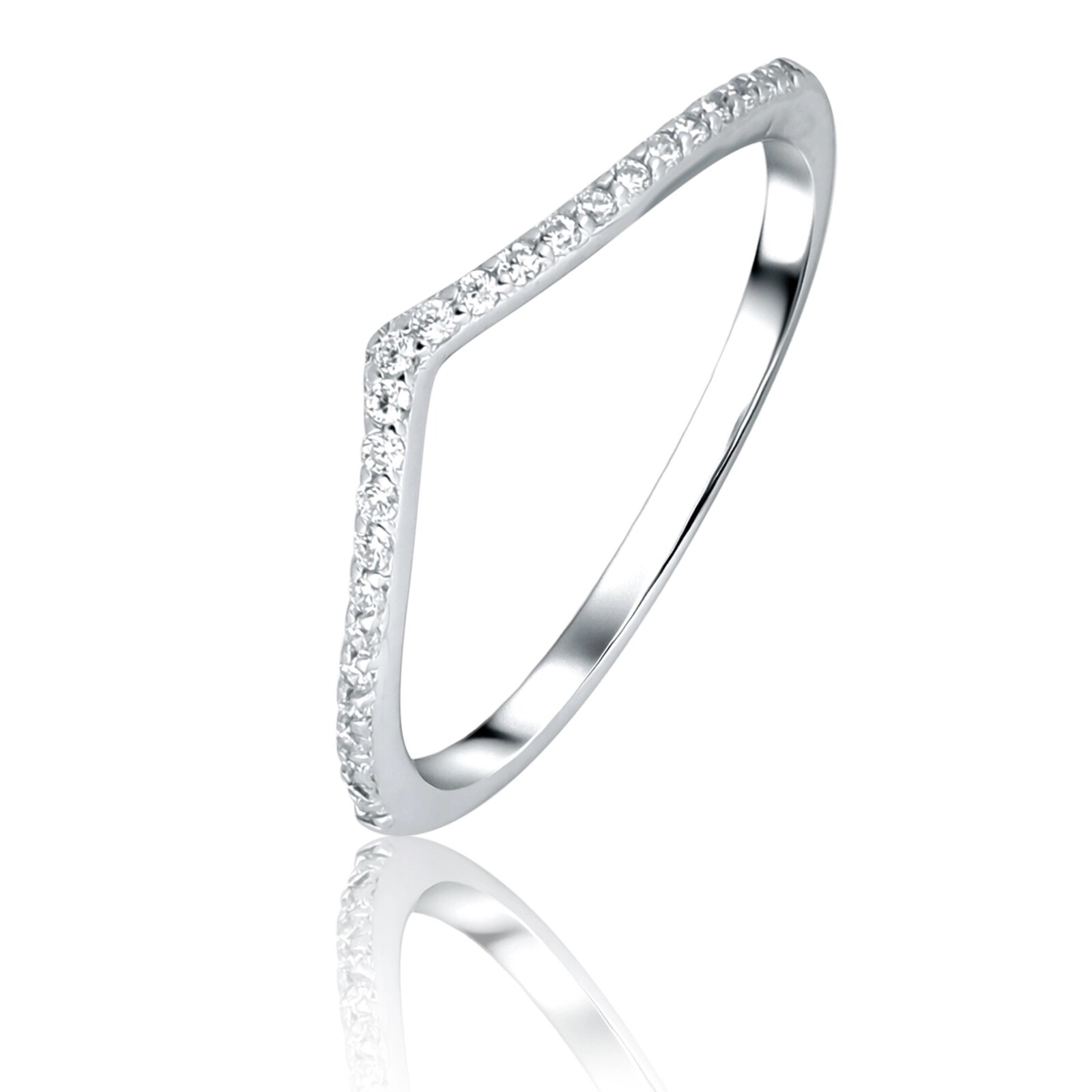 JVD Trblietavý strieborný prsteň so zirkónmi SVLR1266XK7BI 56 mm