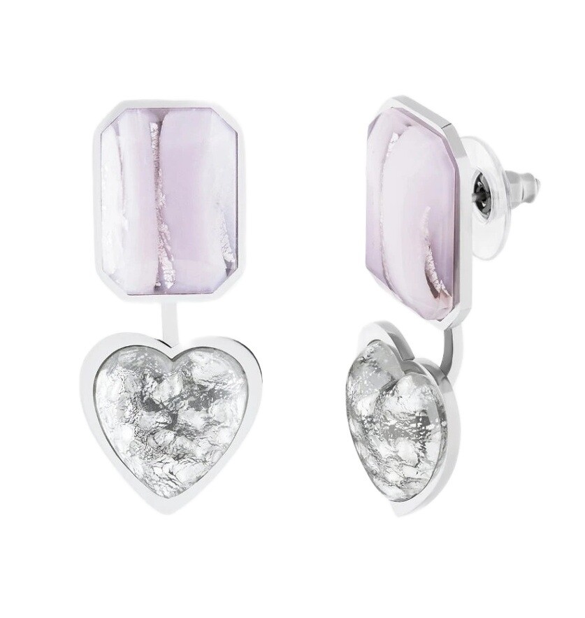 Preciosa Úchvatné strieborné náušnice 2v1 Heartlight Spotlight 7506 69