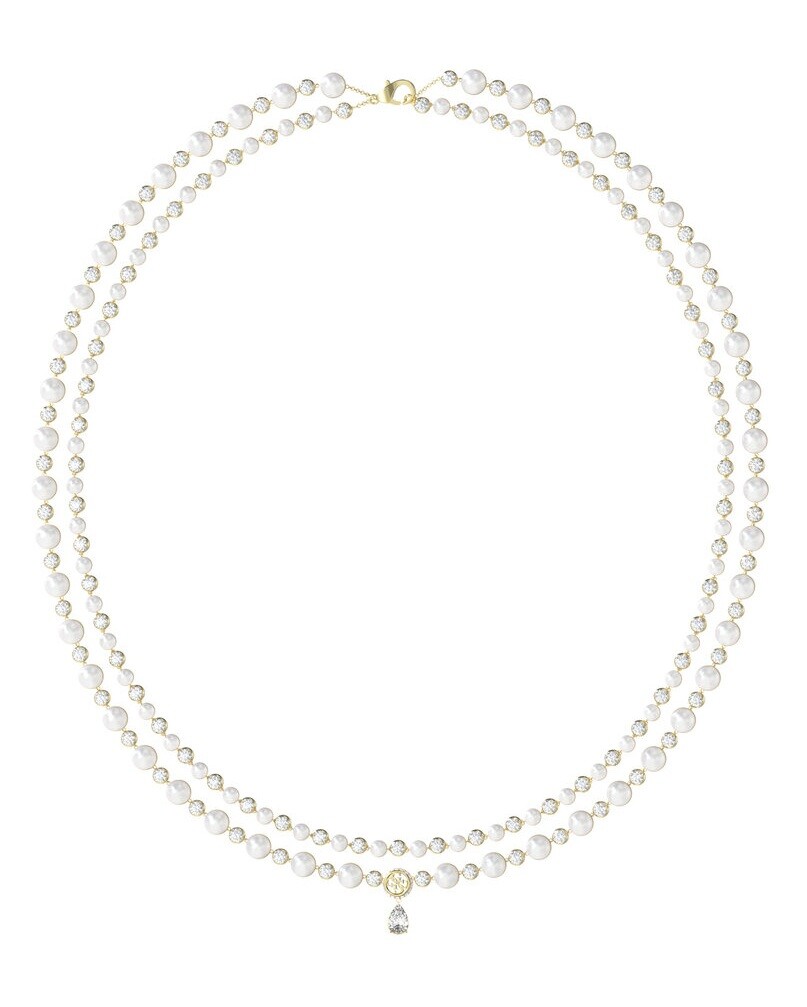 Guess Dvojitý perličkový náhrdelník Tiny Pearly JUBN05576JWYGT/U