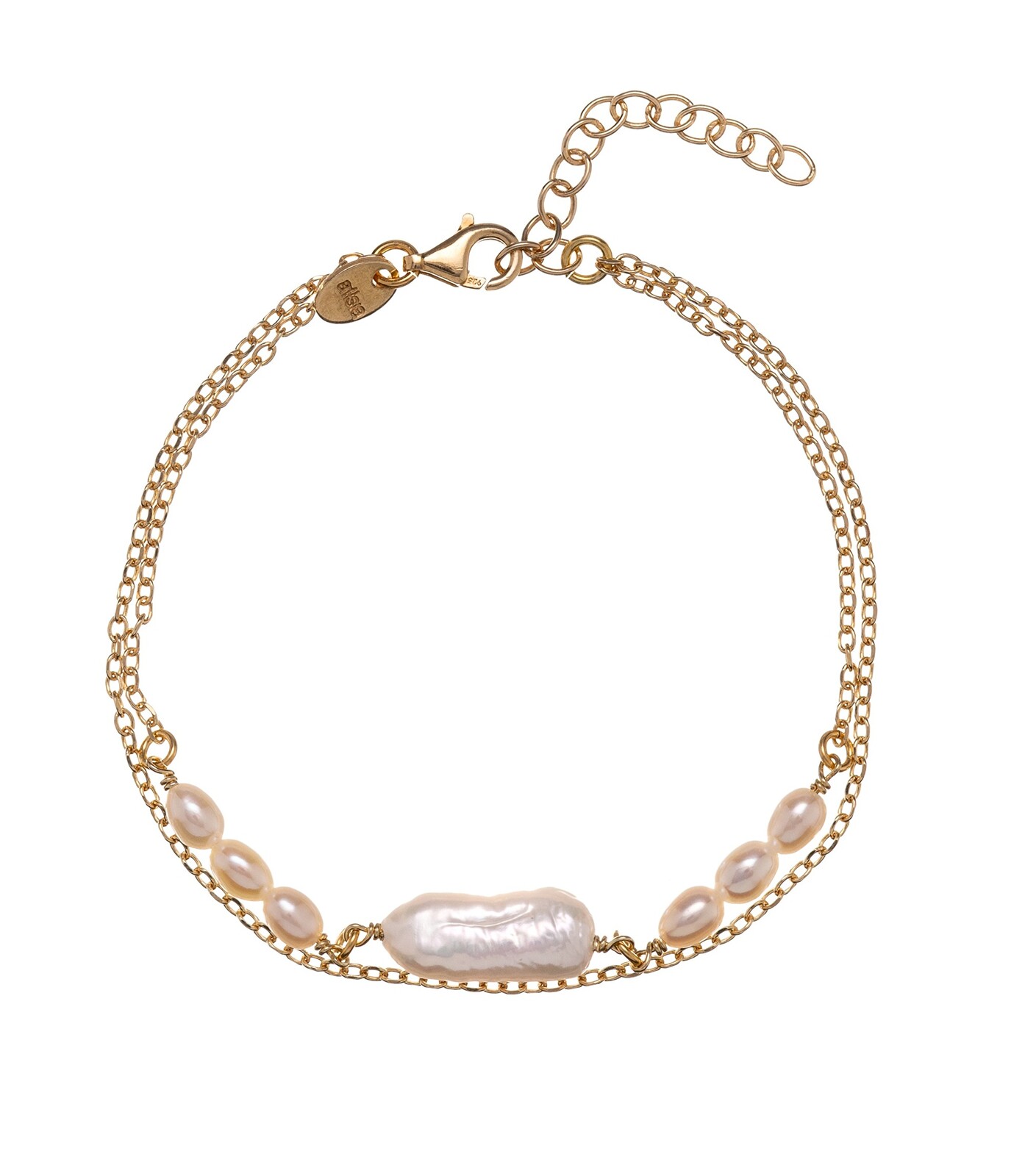 Alisia Dvojitý pozlátený náramok s pravými perlami AL5114.01.000