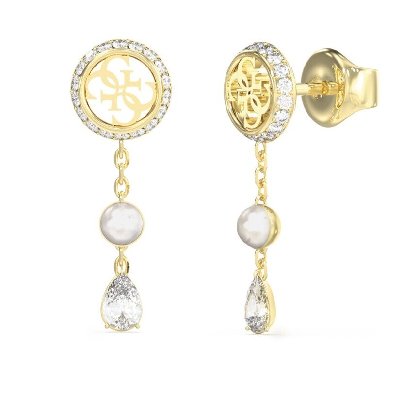 Guess Visiace náušnice s perličkou a zirkónmi Tiny Pearly JUBE05521JWYGT/U