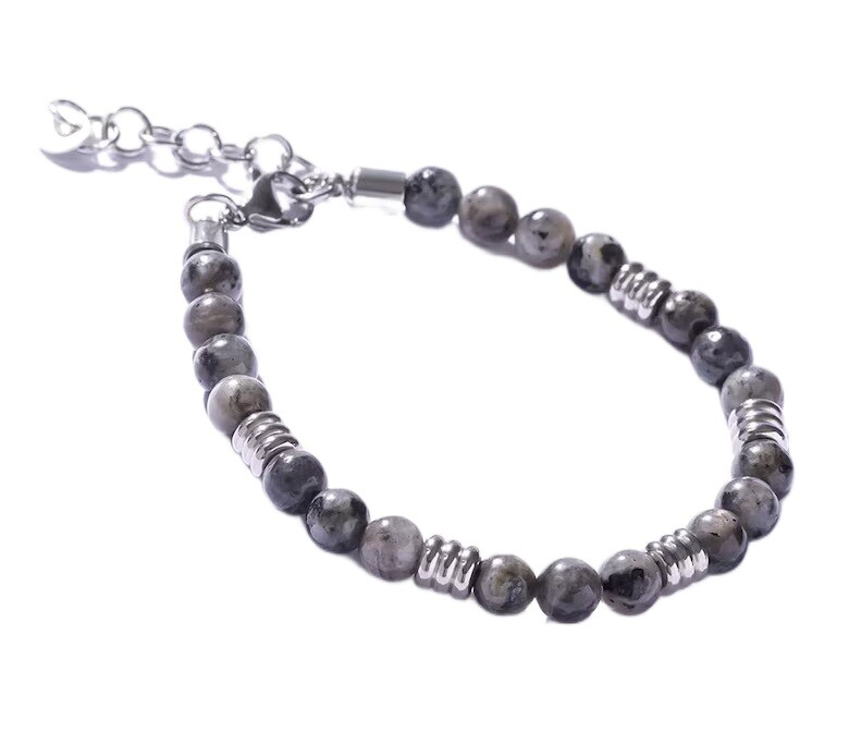 Marc Malone Pánsky korálkový náramok s larvikitom MCGB5026