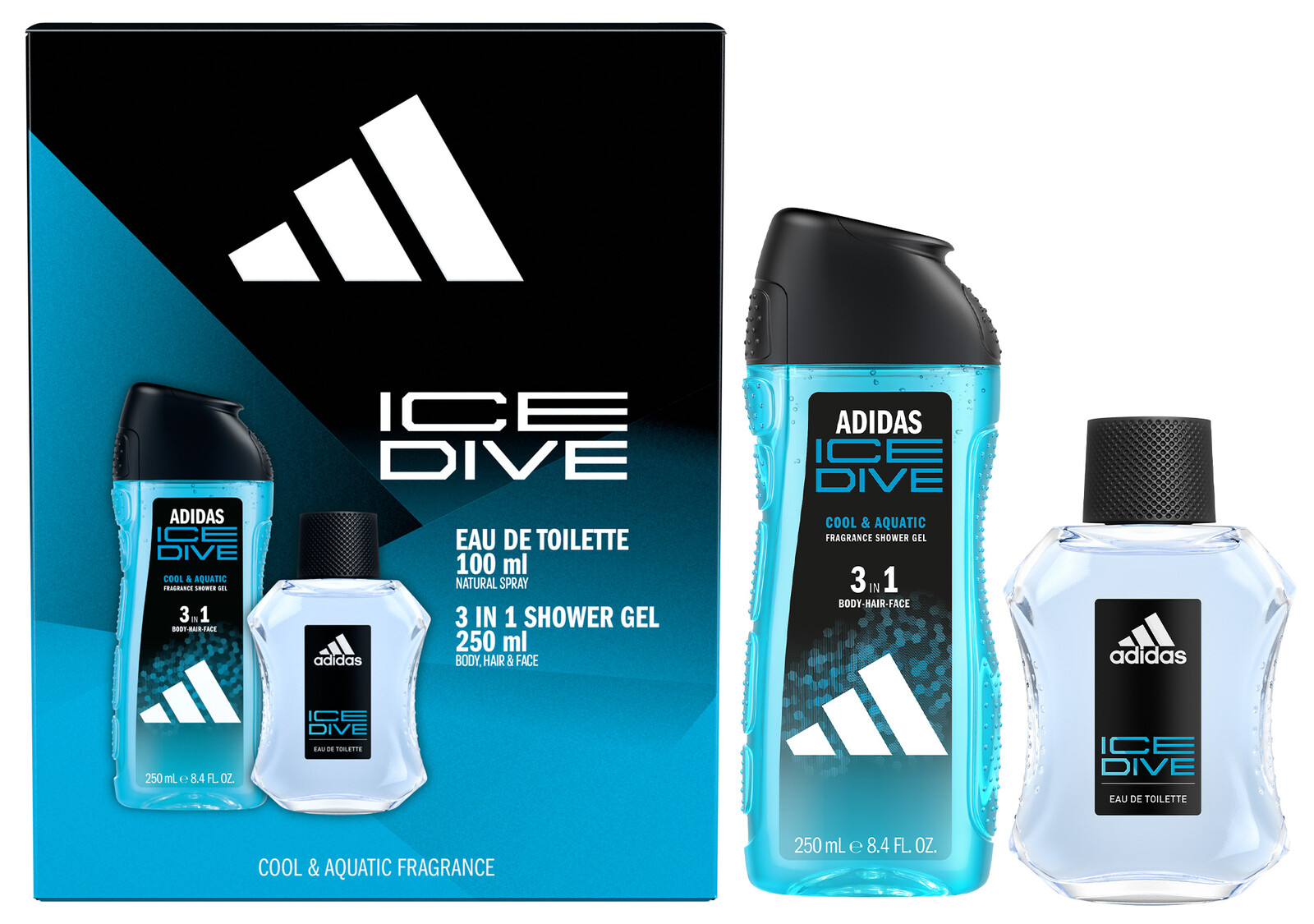 Adidas Ice Dive - EDT 100 ml + sprchový gél 250 ml