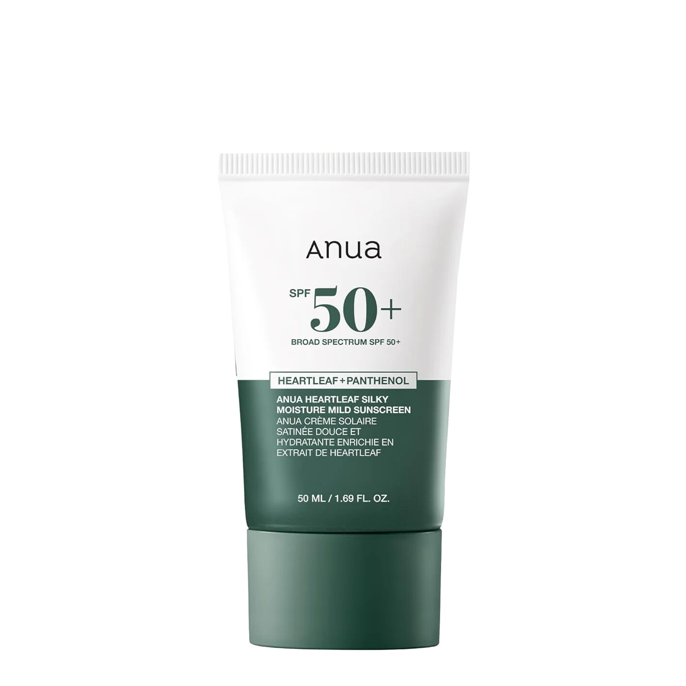Anua Hydratačný opaľovací krém na tvár SPF 50+ Heartleaf Silky (Moisture Mild Sunscreen) 50 ml