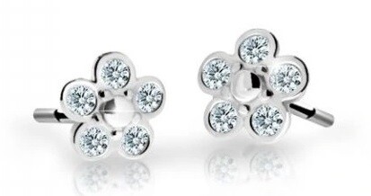 Cutie Jewellery Detské kvietkové náušnice z bieleho zlata C2744-30-X-2 biela