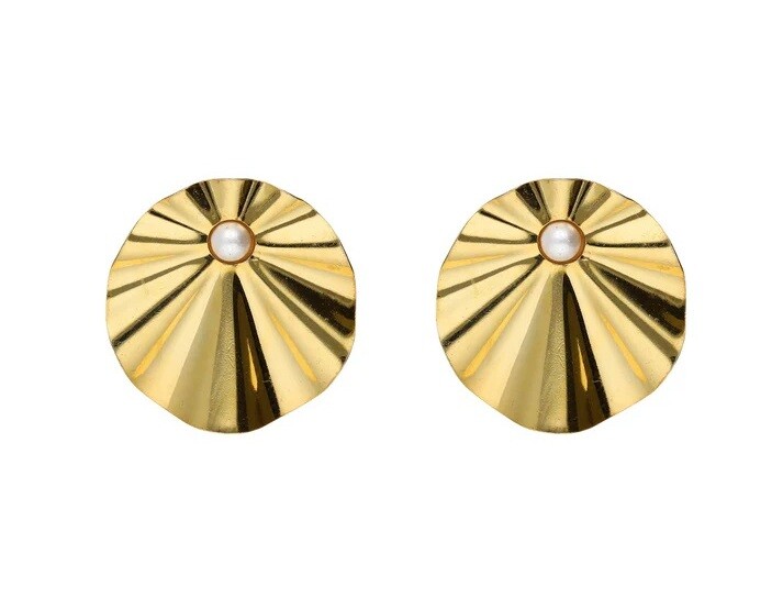 Victoria Cruz Pozlátené náušnice so syntetickou perlou Alpina A5452-00DT