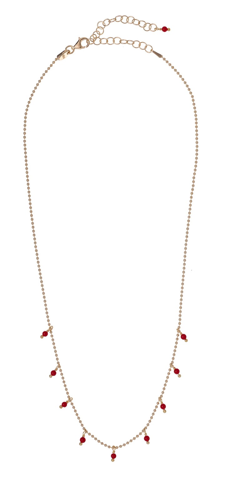 Alisia Pozlátený guličkový náhrdelník s červeným koralom AL1559.01.022