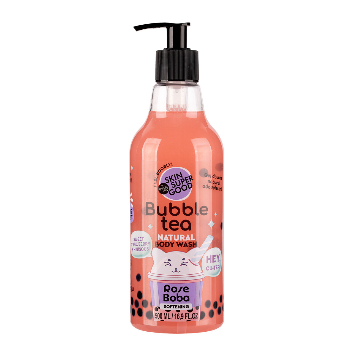 Organic Shop Zjemňujúci sprchový gél Bubble Tea Rose Boba (Body Wash) 500 ml