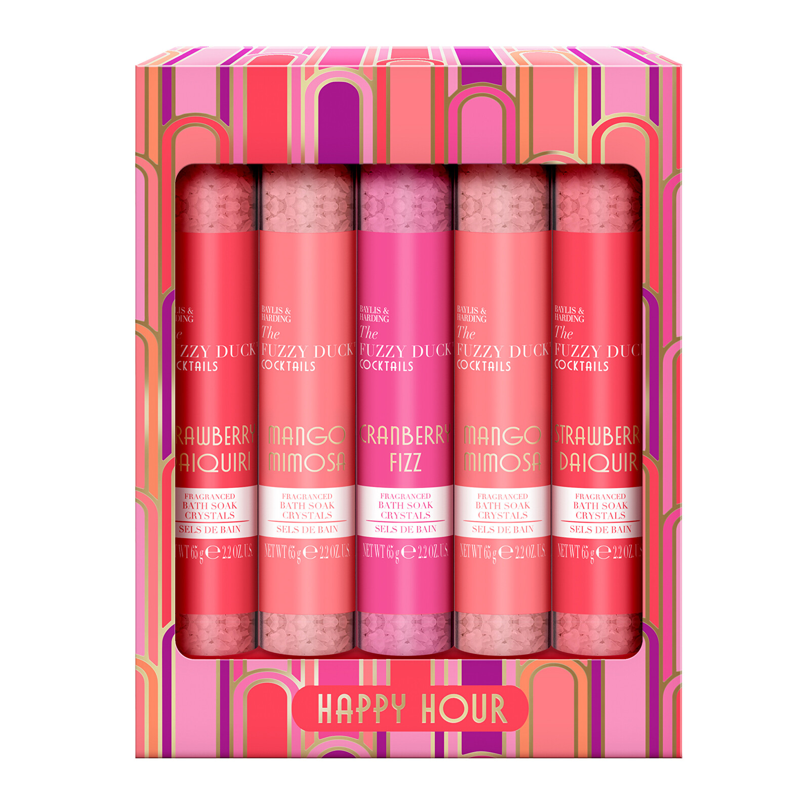 Baylis & Harding Darčeková sada solí do kúpeľa Cotswold Cocktails 5 × 65 g
